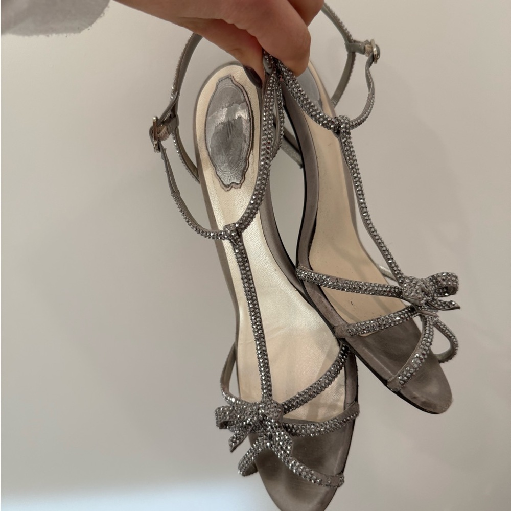 Rene caovilla Silver Strappy Women's Heels